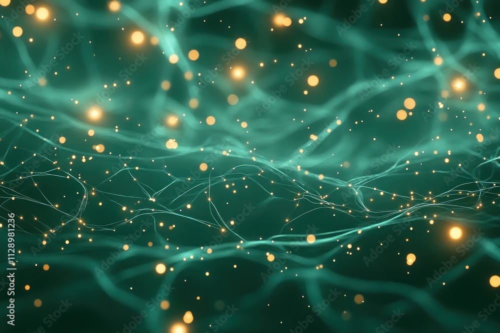 Aufkleber abstract artwork depicting a tranquil mindscape, a glowing neural network visualizing empathy and un