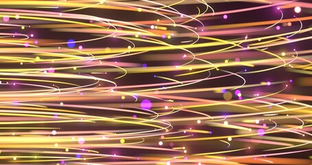 Flying inside digital data tunnel. Futuristic abstract background with neon rays