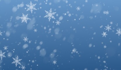 Winter blue gradient background, snowflakes on a beautiful background, Christmas background for cards, snowfall