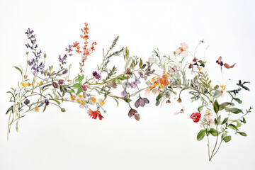 watercolor of flowers frame