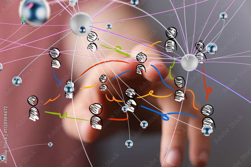 Poster conference digital network and data concept