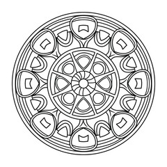 Easy, Simple and Ethnic Mandala Art for Coloring Book, Mandala Art for Mehendi Design - Mandalas Vector.
