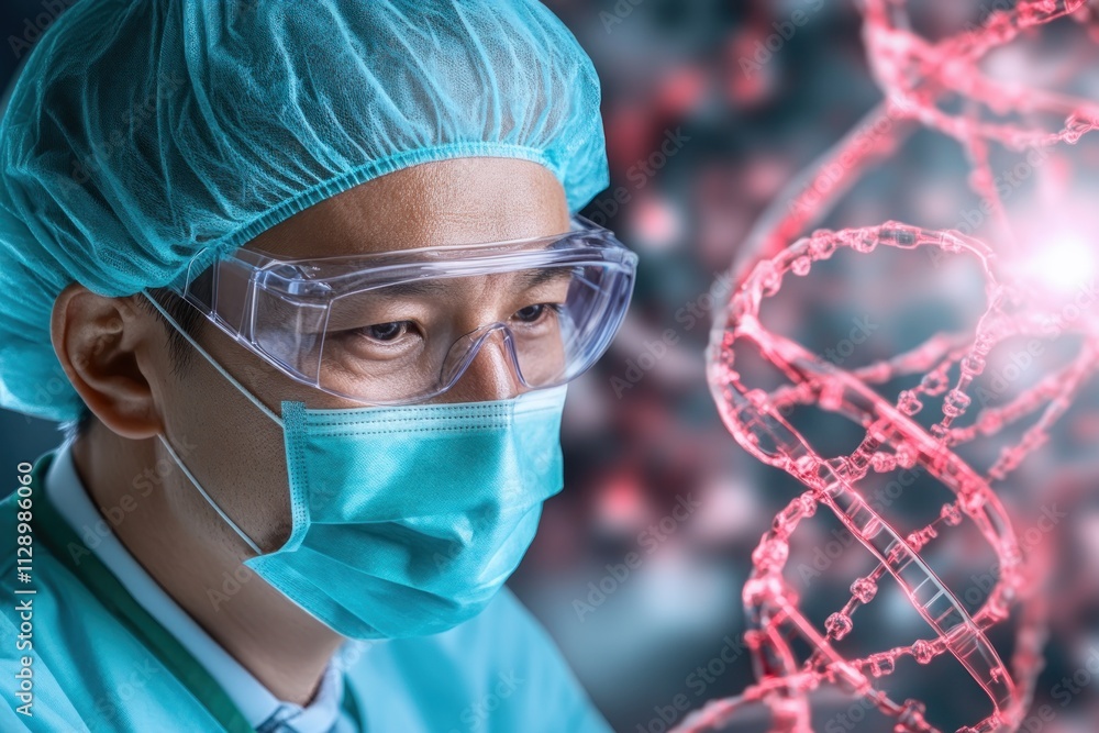 Poster exploring the frontiers of ai-powered research high-tech labs, digital transformation, and data mode
