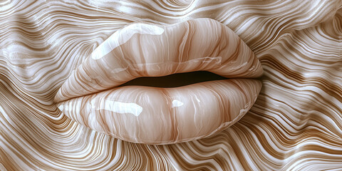 A close up of a woman's lips with a brownish tint