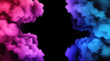 Fototapeta premium A colorful cloud of smoke with a black background