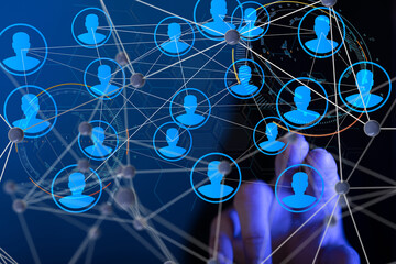 Abstract technology group and data 3d