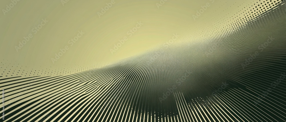 Poster Abstract Green and Beige Linear Wave Pattern Background