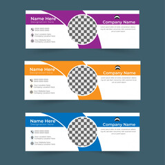 business Email signature design, minimal style email signature card template in horizontal design