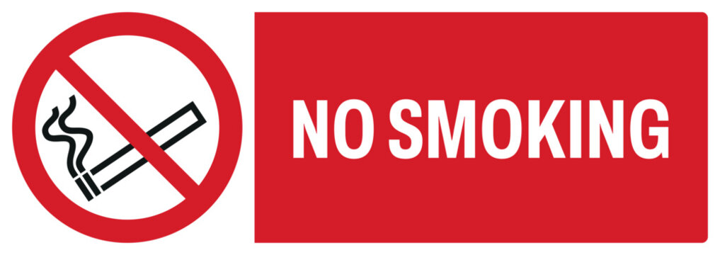 ISO prohibition safety signs uppercase text_no smoking._landscape size 1/2 a4,a3,a2,a1 