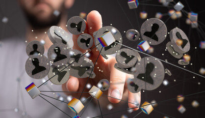 Concept of Network, internet communication. 3d illustration