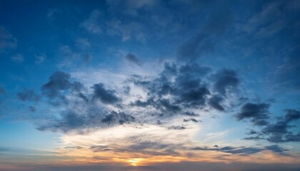 Fototapeta premium blue dramatic sunset sky replacement for composition