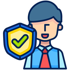 Agent Insurance Filled Line Icon