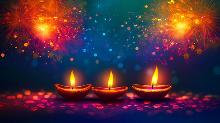 Radiant colors in motion echo the jubilant spirit of diwali fireworks backdrop. Echo. Illustration