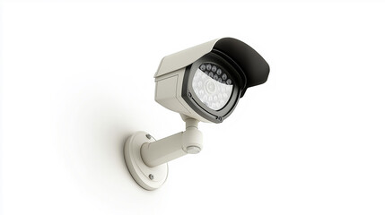 Motion-activated floodlight camera, isolated in white background