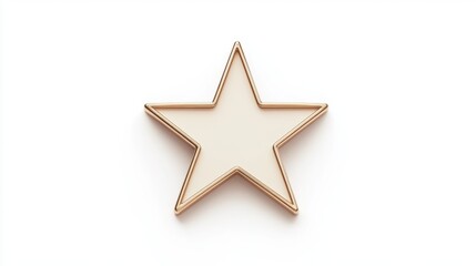 Obraz premium A simple, elegant star-shaped object with a rose gold outline, featuring a blank white center, perfect for decoration or branding.