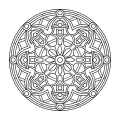 Ethnic Mandala Art for Coloring Book, Mehendi Design - Mandala Circular Pattern, Outline Artwork.