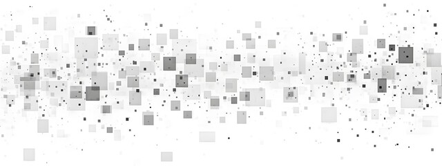 White background with cubes of different sizes and shapes arranged in an abstract pattern, creating a modern minimalist design for various applications