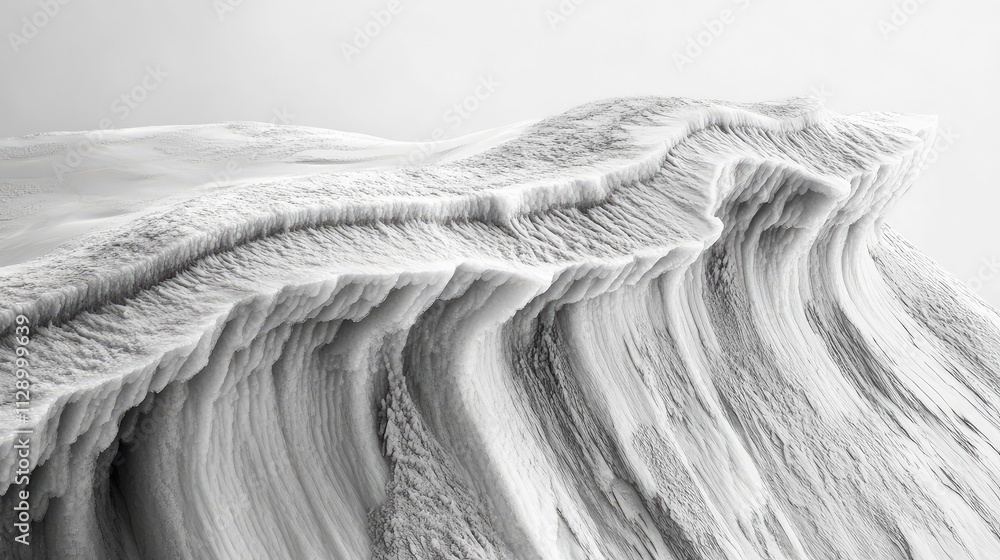 Poster a preserved ancient ice flow, with smooth ridges and layered patterns reflecting millennia of glacia