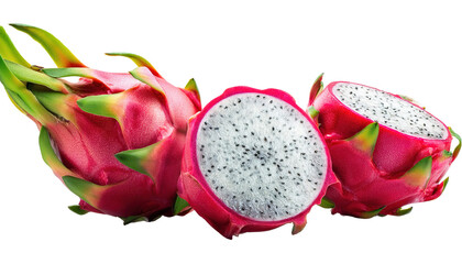 Dragon fruit isolated on white or transparent background