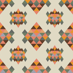  Navajo tribal vector seamless pattern. Native American ornament. Ethnic South Western decor style. Boho geometric ornament. Vector seamless pattern. Mexican blanket, rug. Woven carpet illustration