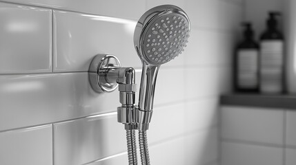 Showerhead Installation Process Modern Bathroom How-To Guide Contemporary Setting Close-Up View Home Improvement Tips