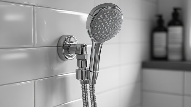 Showerhead Installation Process Modern Bathroom How-To Guide Contemporary Setting Close-Up View Home Improvement Tips