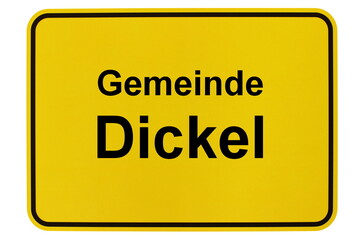 Illustration eines Ortsschildes der Gemeinde Dickel in Niedersachsen