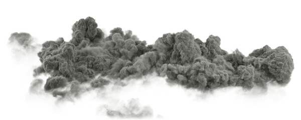 Dark cloudy mass plume isolated on transparent backgrounds 3d illustrations png