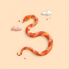 Fototapeta premium Happy New Year 2025 Year of the Snake