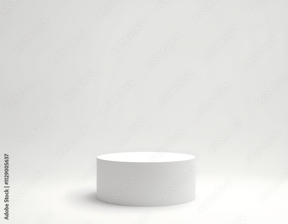 Poster pedestal podium displays minimal geometric shapes in isolation against a clean white background for 