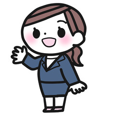 シンプルでスーツ姿の女性イラスト