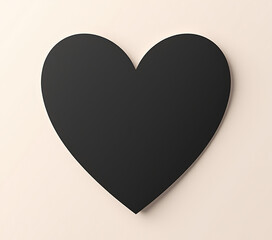 Paper heart decoration in simple black design conveys universal love concept with elegance and minimalism._00002_