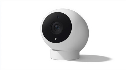 Wall-mounted indoor security camera, isolated in white background
