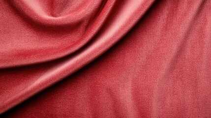 Fototapeta premium Luxurious Soft Texture of Red Velvet Fabric Draped Elegantly