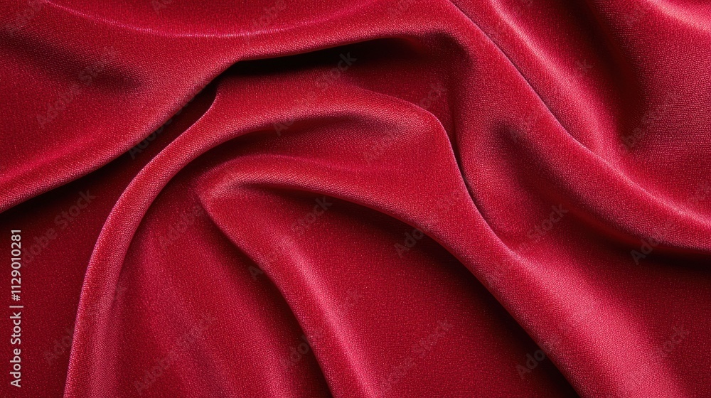 Poster luxurious deep red fabric with smooth and soft texture for design