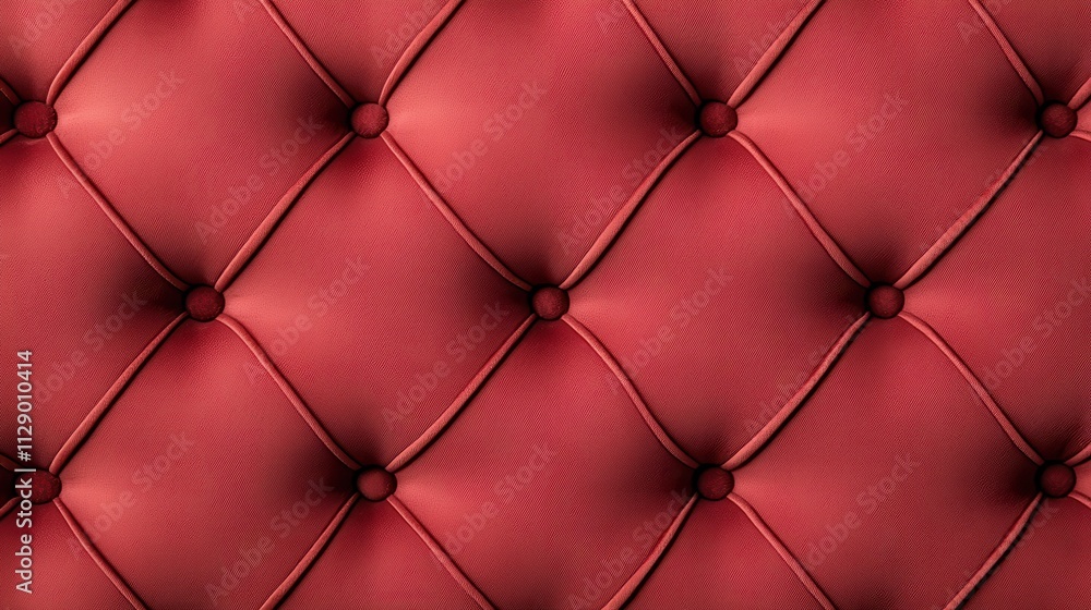 Poster elegant red upholstered background with diamond pattern and buttons