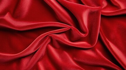 Obraz premium Elegant Red Satin Fabric with Soft Texture and Falling Drapery
