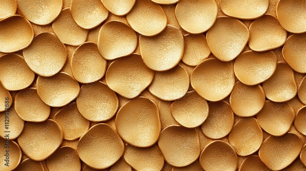Aufkleber golden textured background with unique circular shapes and patterns