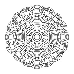 Mandala Pattern Designs in Floral, Indian Style - Black and White Colored and Outlined Vector Illustration.