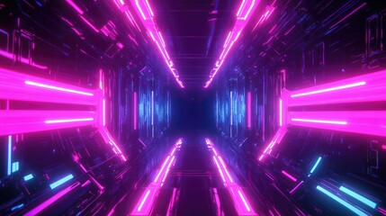 Abstract futuristic techno vibes in neon