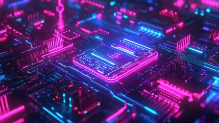 Abstract futuristic techno vibes in neon