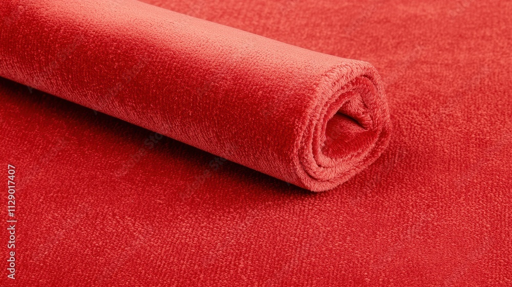 Poster soft red fabric roll with smooth texture for interior design use