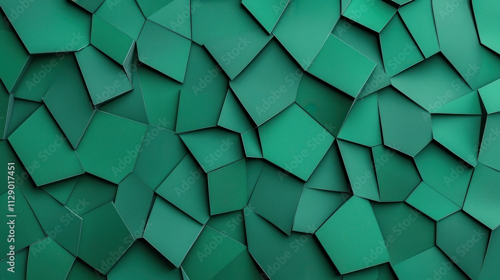 Poster Abstract Green Geometric Patterns on a Textured Background Surface