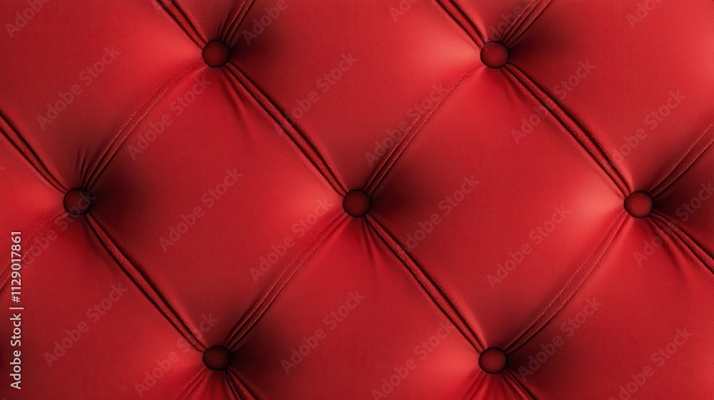 Poster elegant red patterned upholstery with buttons and texture detail