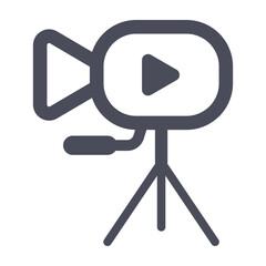 Fototapeta premium Clip, Film, Video Icon - Glyph Style Vector on White Background