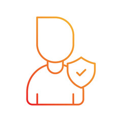 Insurance Agent gradient icon with white background vector stock illustration
