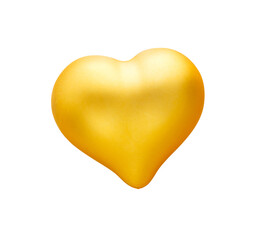 Golden heart on white background