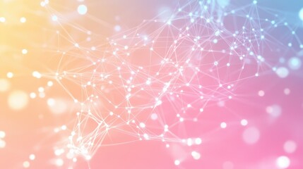 Abstract network connections in pastel tones