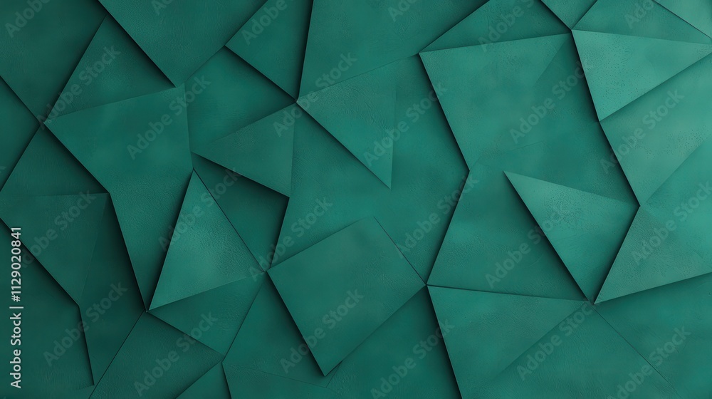 Poster abstract geometric background with dark green textured pattern