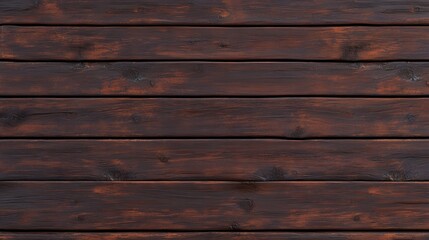 Naklejka premium Dark brown wooden planks, gloomy and moody, top-down view